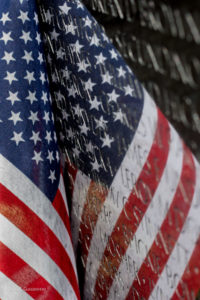 Vietnam Memorial and an American Flag